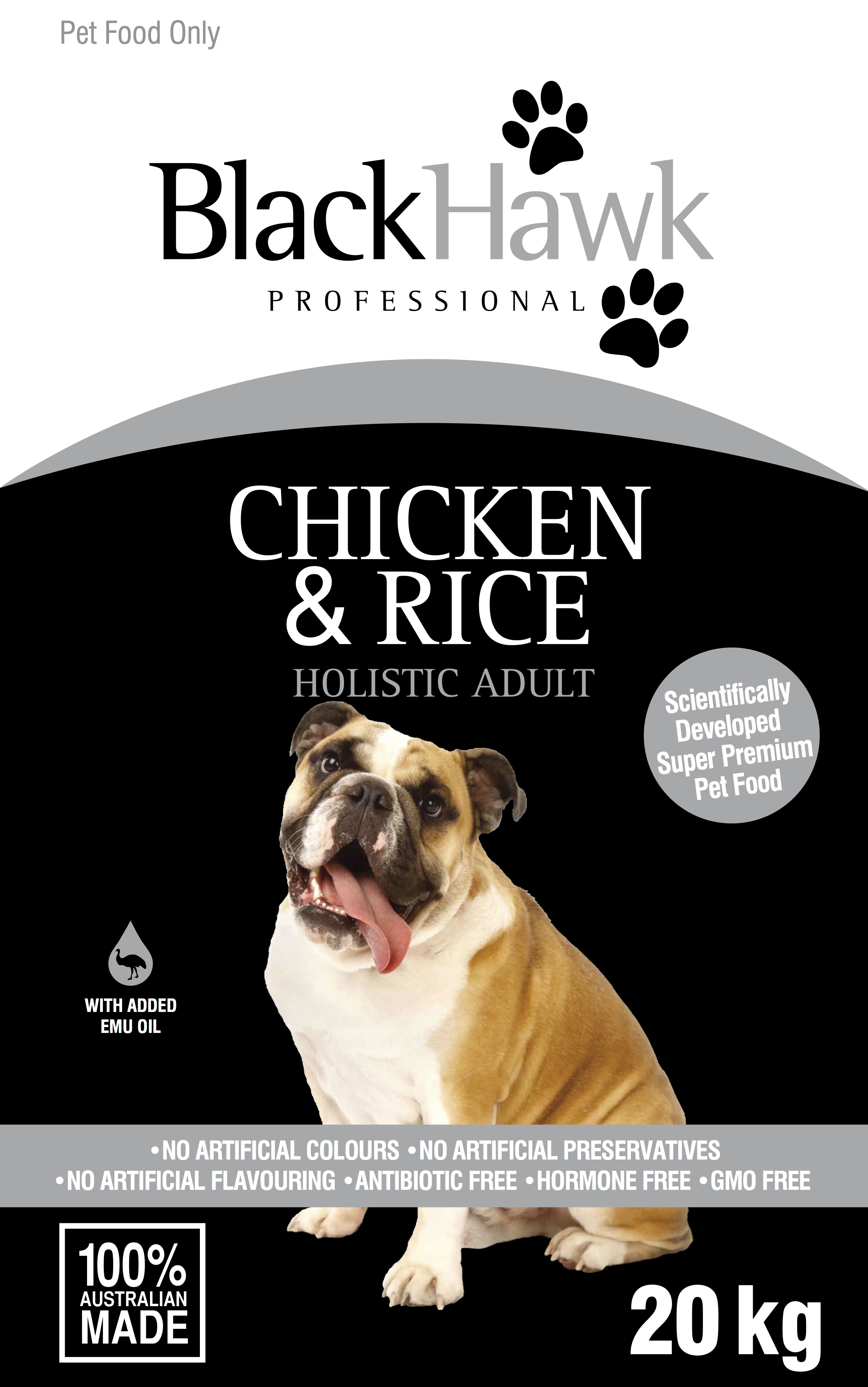 Black Hawk Adult Dog Chicken & Rice 20kg Pets